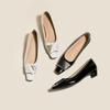 Zapatos para Mujer con un Toque de Lujo Ligero y de Gama Alta, 2025 Cómodos Tacones Altos de Piel Suave, Zapatos Planos Versátiles para Mujer, Zapatos de Piel para el Trabajo Estilo Primavera para Mujer