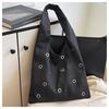 Bolsa de Lona Americana Retrô Estudante Roupa de Trabalho Literária Transversal de Ombro Aula Jeans Casual Pasta de Ombro Sacola Tote de Ombro para Mulheres