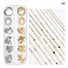 Cadena de decoración de uñas transfronteriza de 34 colores japoneses con taladro, cadena decorativa de metal para uñas, decoraciones para uñas