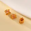 Plata 925 Chapada en Oro Circonita Incrustada Abalorios Espaciadores Pequeños con Forma de Cintura Agujero Pasante Base de Flor de Doble Cara Accesorios de Joyería para Pulseras Hechas a Mano DIY