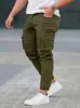 Pantalones Cargo de Bolsillos Múltiples para Hombre de Sitio Independiente de Amazon Transfronterizo Estilo Vintage Versátil Ajuste Holgado Deportivos Rectos Cómodos Elegantes