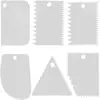 Herramientas de arcilla al por mayor Rascador de plástico Juego de 6 piezas Rascador trapezoidal dentado Estudiante Arte Pintura Molde Cuchillo