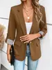 Moda Casual Botão Suit Slim-fit Manga Sete Pontos Jaqueta para Mulheres Europeia e Americana Nova 2025