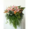 Atril de Alta Gama Arreglo Floral Personalizado Flores para Mesa de Conferencia y Rueda de Prensa Flores Artificiales de Rosa Flores Colgantes para Mesa de Banquete