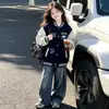 Jaqueta de Primavera e Outono para Meninas 2026 Nova Jaqueta de Baseball Estilosa Top para Meninas Grandes Moda Casual Roupa de Outono Infantil Top