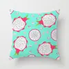 Fronha Fofa Estampada com Frutas de Verão Capa de Almofada para Encosto de Sofá de Sala de Estar de Verão Refrescante Melancia Banana