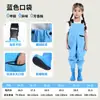 Macacão de Pesca Infantil, Calça D'água Inteira de Couro PVC, Roupa Impermeável para Crianças Brincando na Água e Molhando os Pés