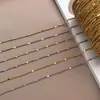 Moda Cruzada Europeia e Americana Aço Inoxidável Pressionado Lateral Disco Redondo Cor Conservada Corrente Pulseira Colar DIY Feito à Mão Acessórios de Joias