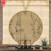 Nueva cortina de bambú china Zen de flores y pájaros, pantalla de elevación de persiana de fondo para sala de té, panel divisor, pintura colgante sin perforaciones, cortina decorativa