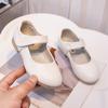 Zapatos de Cuero para Niñas Zapatos de Princesa Primavera y Otoño 2025 Nuevo Estilo Británico Blanco Suela Suave Zapatos para Bebés Zapatos Individuales para Niños
