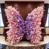 Instalación de Arte Espacial con Mariposas Florales Degradadas Gigantes 3D Personalizadas de Gama Alta Pared de Fondo Decoración de Salón de Banquetes Habitación Privada