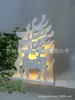 Adornos de Iluminación LED de Contrachapado para Navidad Artesanías de Iluminación LED Navideñas de Madera Forma de Ángel Iluminación