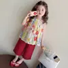 Conjunto Floral con Lazo para Niñas Verano 2026 Nueva Moda Súper Lindo Elegante Conjunto de Dos Piezas de Verano para Bebés