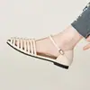 Sandalias Retro de Punta Redonda para Mujer, Nueva Moda de Verano Zapatos Tipo Zueco Romano Tejidos de Tacón Grueso E2038-2