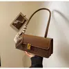 Bolsa de Axila de Alta Qualidade Transfronteiriça para Mulheres 2026 Nova Moda Vintage Bolsa Quadrada Pequena Tecida Bolsa de Ombro Versátil para o Dia a Dia