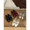 Zapatos planos Chuyuji de estilo francés con tira elástica cruzada y hebilla de metal, calzado clásico retro de colegial, estilo ballet, punta redonda, poco profundos