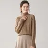 Suéter de Cachemira Grueso de Doble Capa para Otoño e Invierno para Mujer, Cuello Alto con Patrón de Diamantes, Jersey de Manga Larga, Suéter Base de Punto de Lana Adelgazante