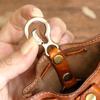 Estilo Japonés Simple Piel de Vaca de Primera Capa Cuero Curtido Vegetal Retro Bolsita para Mujer Mini Bolsita para Llaves Portatarjetas Billetera para Monedas Bolsa de Cosméticos