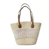Nova bolsa feminina de palha trançada de verão, moderna e versátil para férias na praia, bolsa tote de grande capacidade, bolsa de ombro, tendência