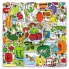 50 pegatinas originales de mercado de verduras, frutas y verduras de dibujos animados sin derechos de autor, lindas pegatinas de caja de almacenamiento para refrigerador y planificador dibujadas a mano