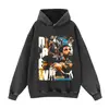 Moletom Pesado Estilo Retrô Outono e Inverno Hoodie Vintage Estilo de Rua Estampa de Basquete Marca Tendência Estilo Vintage Masculino