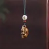 Colgante de Teléfono Animal Elefante Perezoso Adorno Colgante Creativo Llavero Regalo Artesanía de Talla en Madera