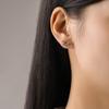 Aretes pequeños de tuerca de plata esterlina S925 con circonita arcoíris, aretes femeninos de moda europea y americana que combinan con todo, alas de ángel, aretes de venta caliente transfronterizos
