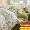Conjunto de Quatro Peças de Algodão Puro Escovado Espesso de Inverno Lençol de Cama Capa de Edredom Lençol com Elástico Conjunto de Três Peças para Dormitório Roupa de Cama de Alta Qualidade