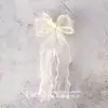 Grampo de Cabelo Longo com Fita para Menina Subcultura Preto Fio de Neve Laço Presilha Y2K Fio Aqua Grande Laço Acessório de Cabelo