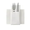 Servilletas Blancas Libres de Polvo Plegables de Bolsillo Set de Cuchillo y Tenedor Manteles Individuales para Hotel Restaurante Logo Personalizable Exportación