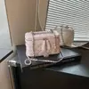 Moda transfronteriza estilo coreano Bolso caja inspirado en Chanel con patrón de diamantes y correa de cadena, nuevo bolso pequeño cuadrado cruzado verano 2026