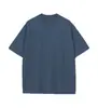 Camiseta masculina básica de manga curta, algodão puro, peso pesado, marca moderna, tamanho europeu, ombro caído, gola redonda, tamanho americano para exportação, oversized