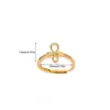 Anillo Geométrico con Forma de Corazón de Zirconia Nuevo Transfronterizo Diseño de Nicho Anillo Abierto de Mariposa con Lazo Chapado en Cobre Oro de 18 Quilates