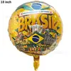 Globo de Pelota Redonda de 18 pulgadas con Bandera de Brasil, Corazón, Estrella de Cinco Puntas, Película de Aluminio Flotante, Decoración de Fiesta de Carnaval