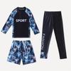 Nuevo Traje de Baño Infantil Niños y Niñas Mangas Largas Pantalones Traje de Tres Piezas Protección Solar Secado Rápido Niños Pequeños y Medianos Traje de Baño Cálido