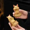Pet de Chá do Zodíaco em Argila Roxa Giratório Ornamento Criativo Mesa de Chá Giratória Mesa de Chá Brinquedo de Chá Decoração de Mesa de Escritório
