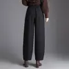 Pantalones de Pierna Ancha Estilo Linterna de Color Sólido a la Moda para Mujer, Otoño 2026, Tallas Grandes, Corte Holgado, Adelgazantes, Cintura Elástica, Pantalones Casuales