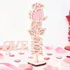 Dia dos Namorados Artesanato em Madeira Coração Rosa Enfeites Casamento Decoração de Casamento Cartas de Amor Mesa de Trabalho