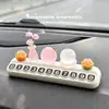 Placa de número de teléfono para coche, todo va bien, placa de número de aparcamiento temporal, decoración creativa para coche con diseño de lichi luminoso