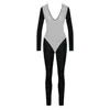 En Stock Transfronterizo Europeo y Americano Verano Resistente Sexy Escote Bajo Yoga Manga Larga Cintura Alta Moldeador Mono Largo Transparente para Mujer