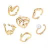 Anillo Articulado Geométrico Irregular Brillante Personalizado Nuevo de Alta Venta Transfronterizo Europeo y Americano Set de Anillos para Mujer Estilo Hip-Hop