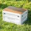 Caja de Almacenamiento Plegable Quíntuple para Camping con Tapa de Madera, Caja Organizadora para Maletero, Caja de Almacenamiento, Caja Organizadora para Coche Tipo Cajón