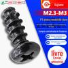 Parafuso auto-roscante de corte de cauda de cabeça redonda com recesso cruzado PT temperado em aço carbono com cabeça de disco rígido e parafuso auto-roscante de fresagem de cauda M2.3/M3