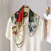 Bufanda Cuadrada de Seda y Lana Otoño/Invierno 2026, Doble Cara, Dos Tonos, Bufanda de Seda y Lana con Carruaje Vintage, Bufanda Decorativa de Cuello de Alta Gama para Mujer