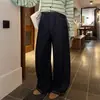 8597 Pantalones Vaqueros Azules de Denim para Mujeres Embarazadas Colorido Cordón Pierna Ancha Pierna Recta Agujero de Nariz de Cerdo Pantalones Casuales