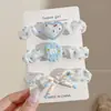 Paquete de Tres Gomas para el Pelo con Estampado de Flores de Dibujos Animados, Lindos Elásticos para el Cabello Color Crema, Accesorios para el Cabello Dulces y Frescos