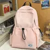 Mochila Casual Transfronteiriça 2026 Novo Estilo Estilo Preguiçoso com Cordão, Rosa Feminino Grande Capacidade Bolsa Escolar para Estudante, Mochila para o Dia a Dia