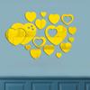 Pegatinas de Espejo Acrílico con Forma de Corazón Transfronterizas, Juego de 16, Espejos Suaves Decorativos, Fondo para el Hogar de Acrílico Estereoscópico 3D