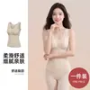 Camiseta sin mangas térmica para mujer con forro de felpa de seda para otoño e invierno, cuello en V sin costuras con almohadilla incorporada en el pecho, top ajustado sin mangas