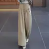 Pantalones de Pierna Ancha Falda Pantalones para Mujer Verano 2024 Nuevo Estilo Delgados de Imitación Cintura Alta Adelgazantes Pantalones Casuales Pantalones de Estilo Occidental para Mujer